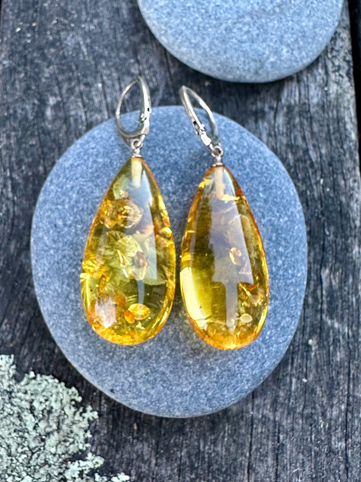 Baltic amber drop earrings
