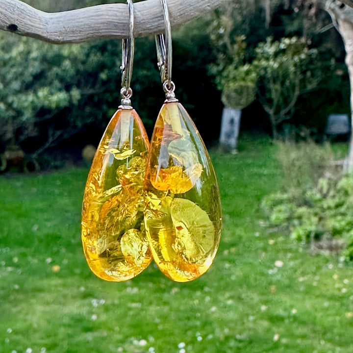 Baltic amber drop earrings