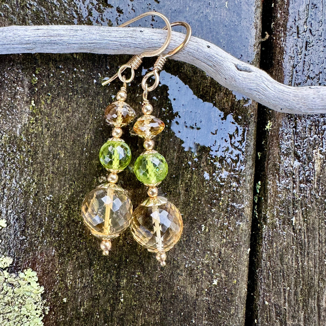 Citrine & peridot earrings