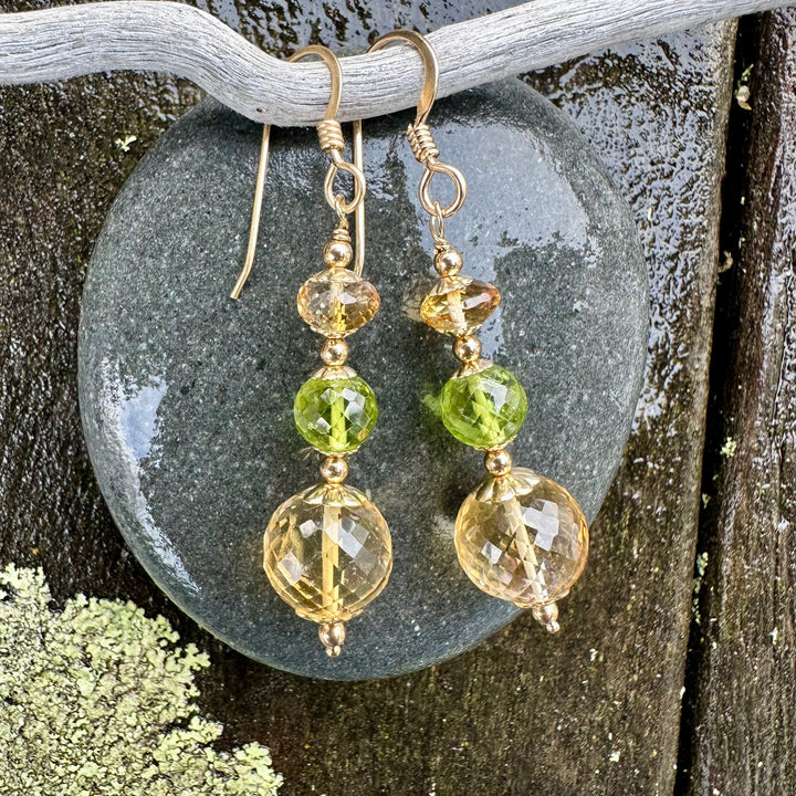 Citrine & peridot earrings