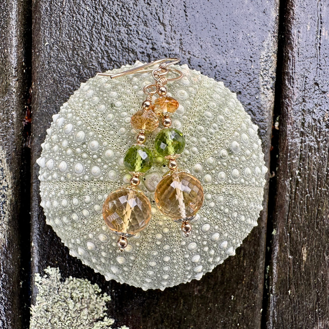 Citrine & peridot earrings