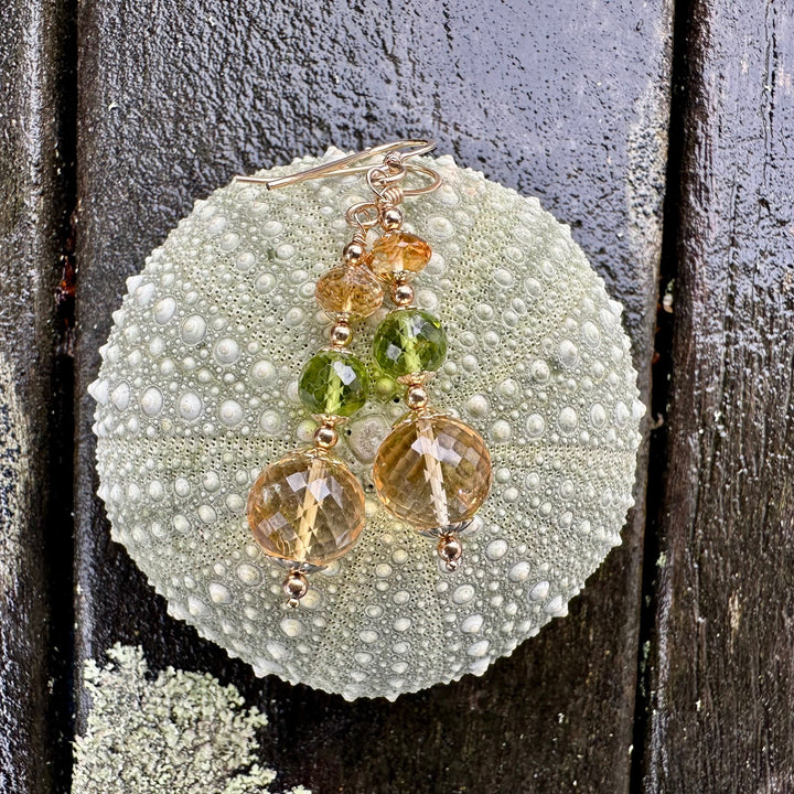 Citrine & peridot earrings