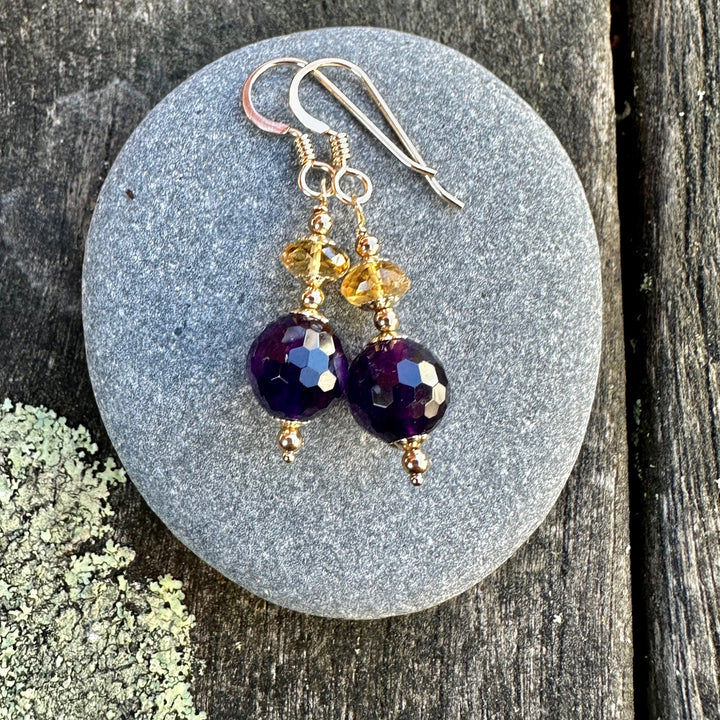Amethyst & citrine earrings
