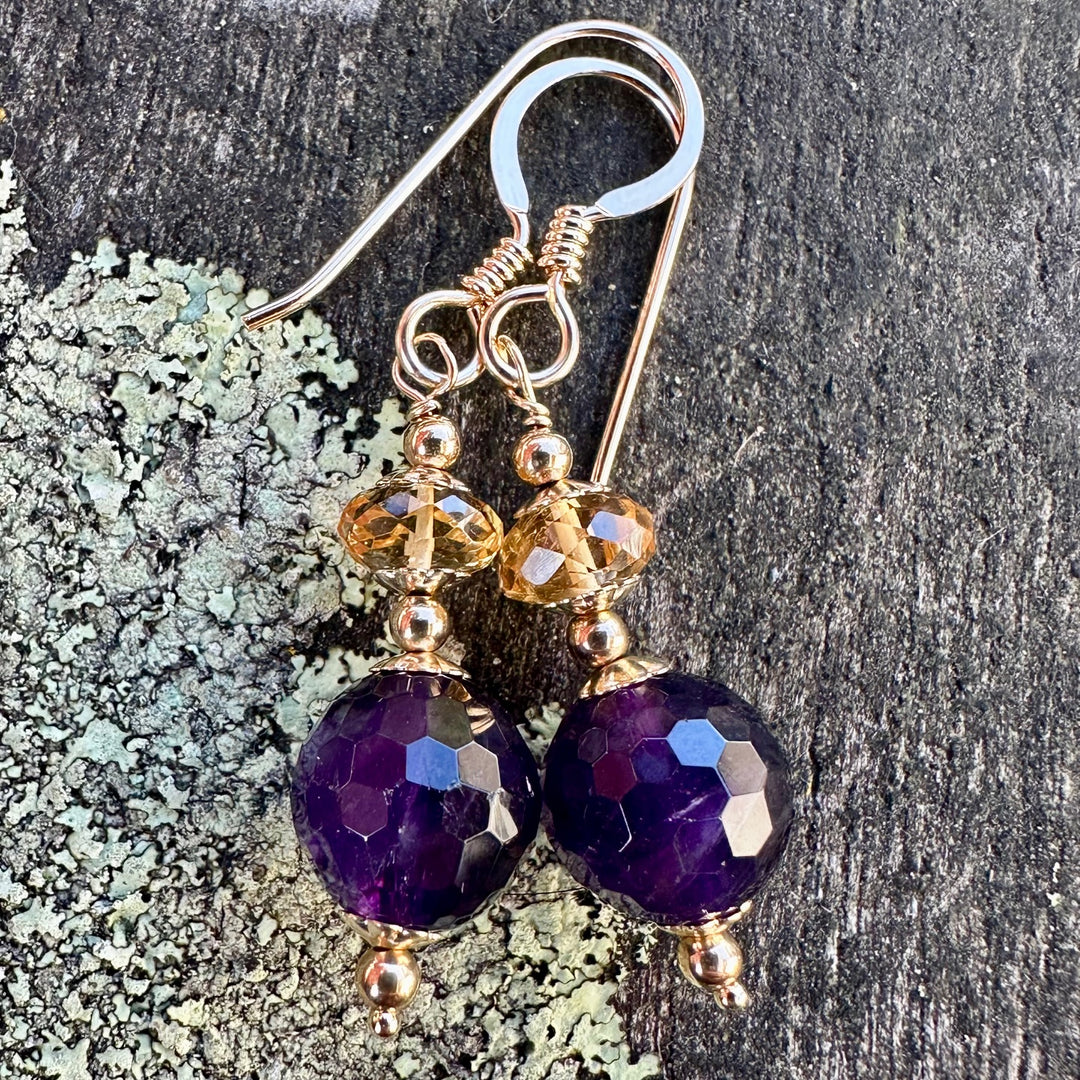 Amethyst & citrine earrings