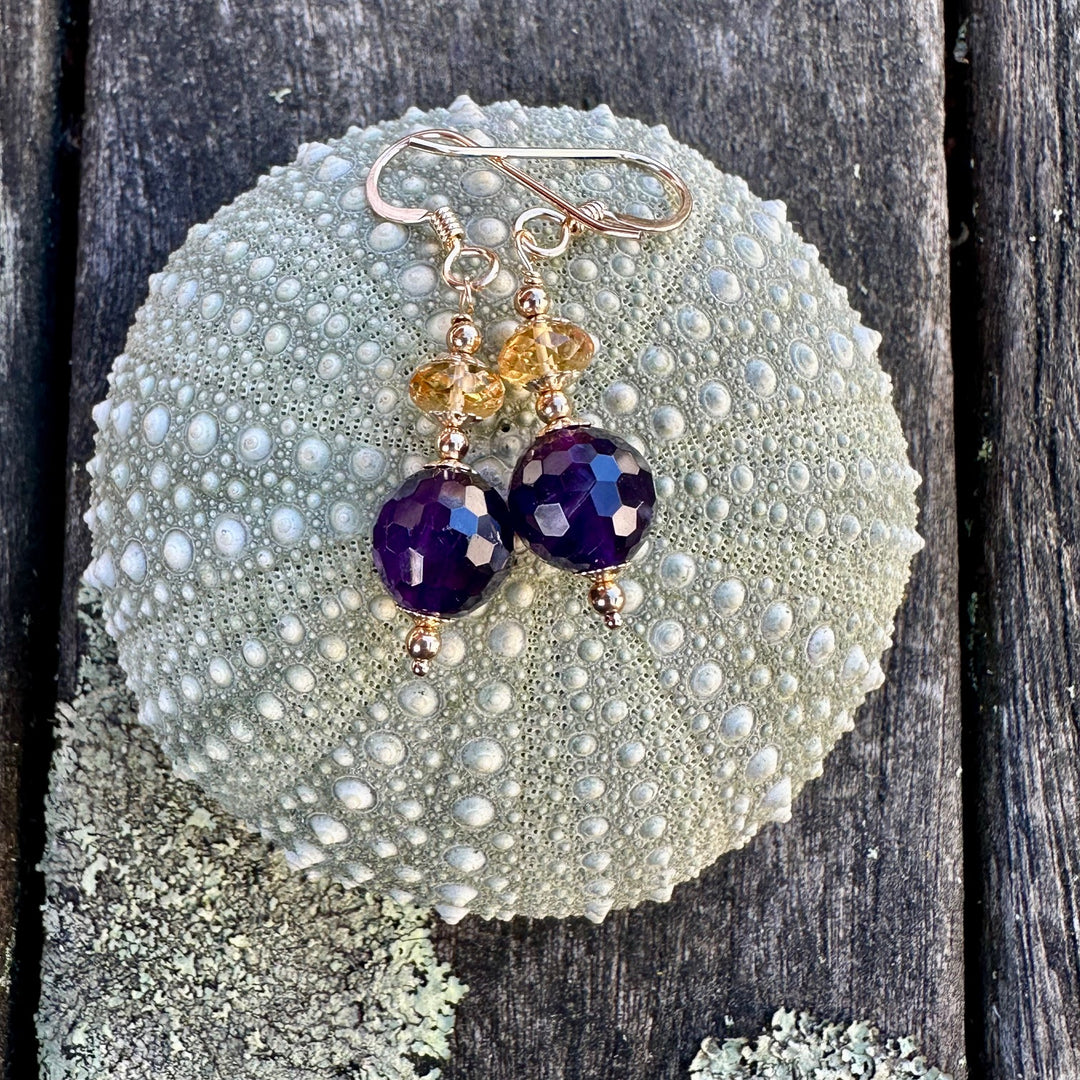 Amethyst & citrine earrings