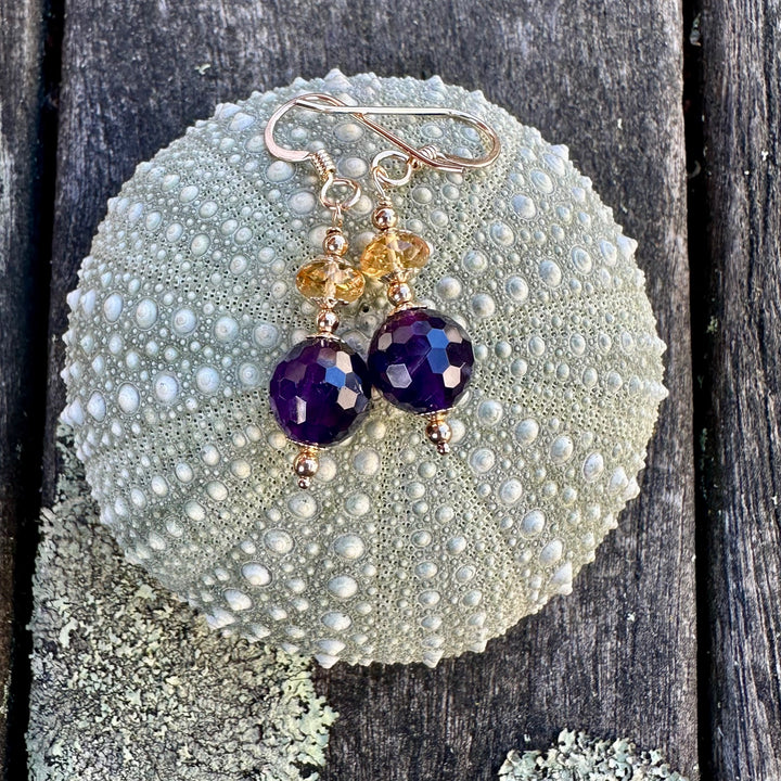 Amethyst & citrine earrings