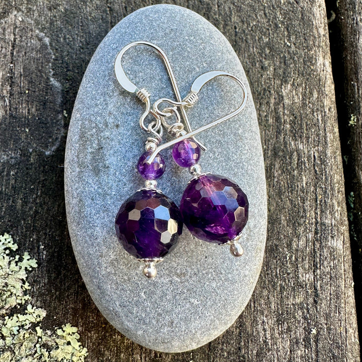 two tier amethyst earrings