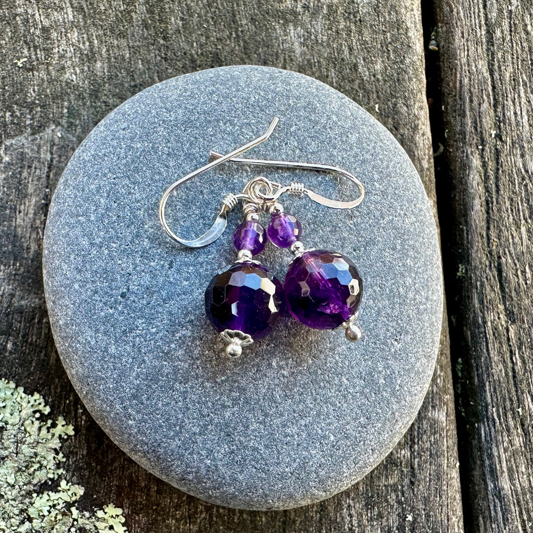 two tier amethyst earrings