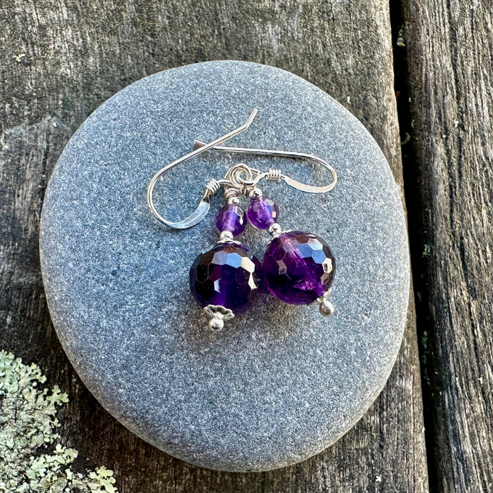 two tier amethyst earrings