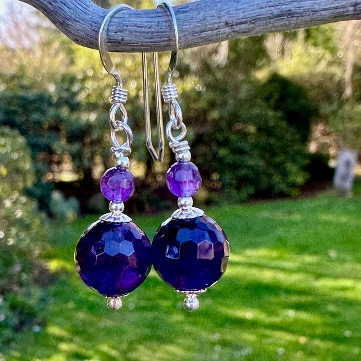 two tier amethyst earrings