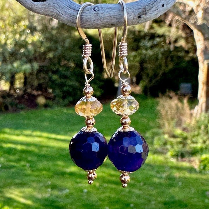 Amethyst & citrine earrings