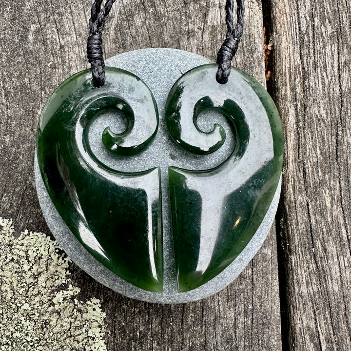NZ Greenstone Double love heart (for 2 people)