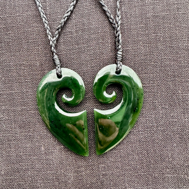 NZ Greenstone Double love heart (for 2 people)