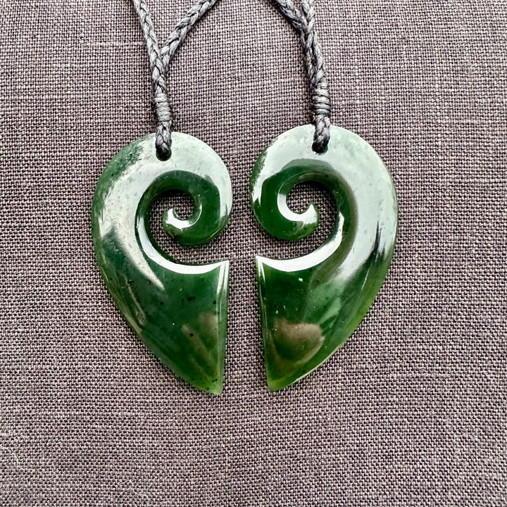 NZ Greenstone Double love heart (for 2 people)