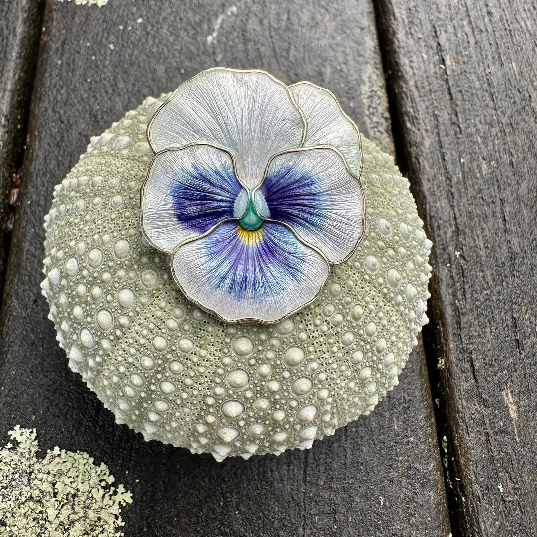 Antique Marius Hammer pansy brooch