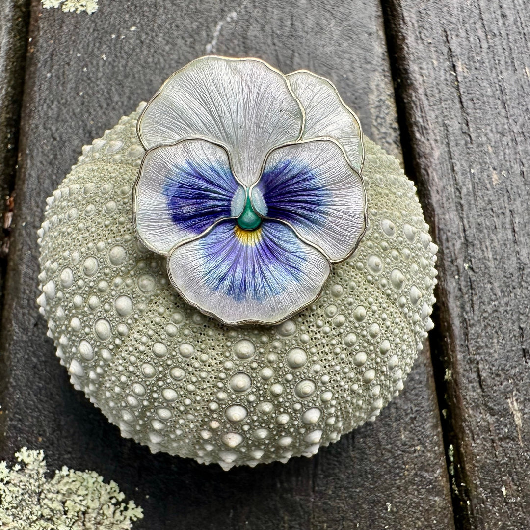 Antique Marius Hammer pansy brooch