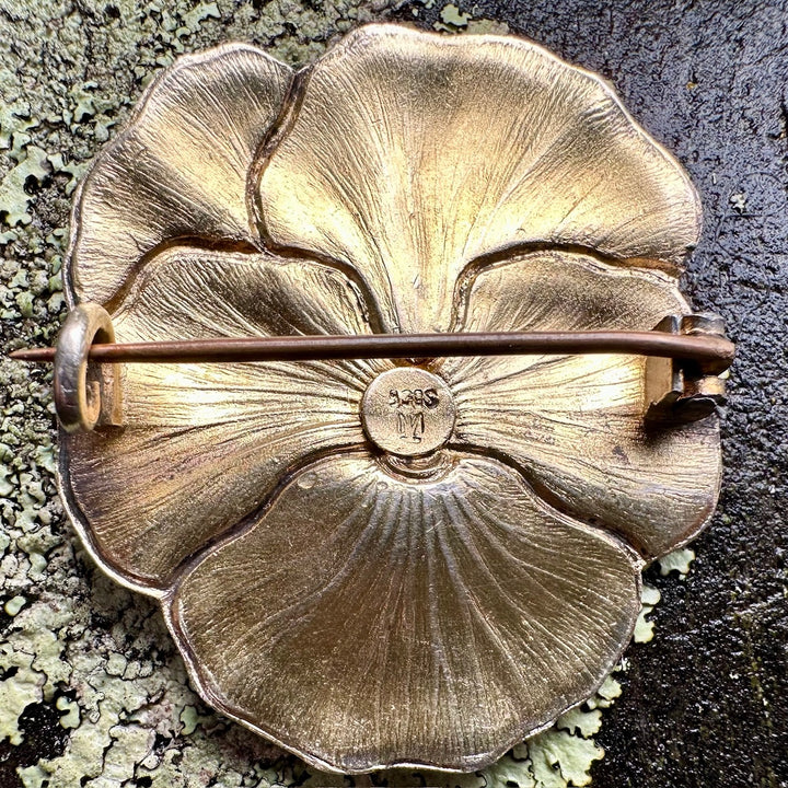 Antique Marius Hammer pansy brooch