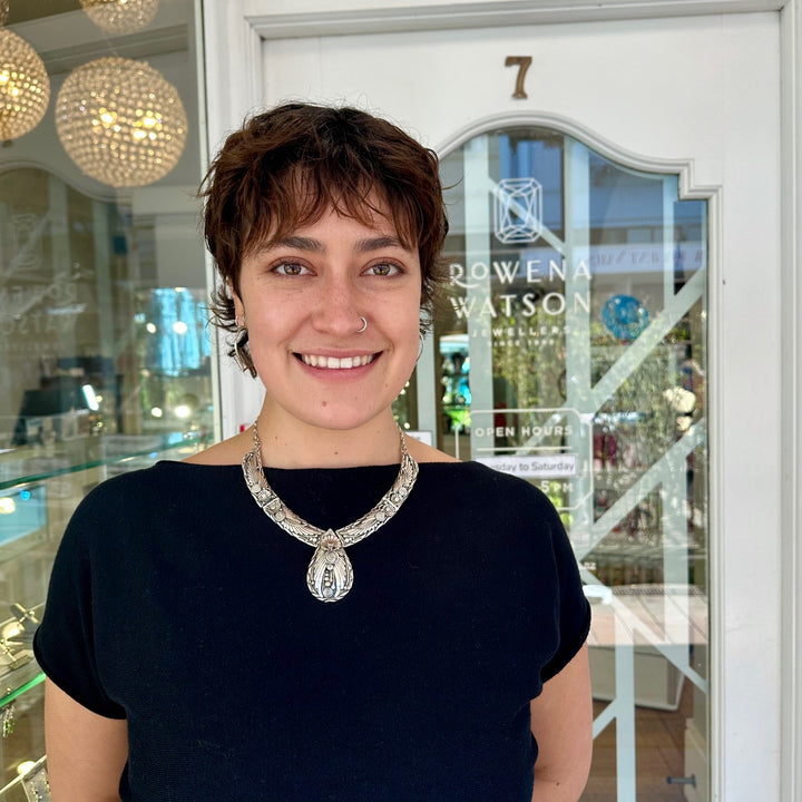 Sterling silver collar necklace
