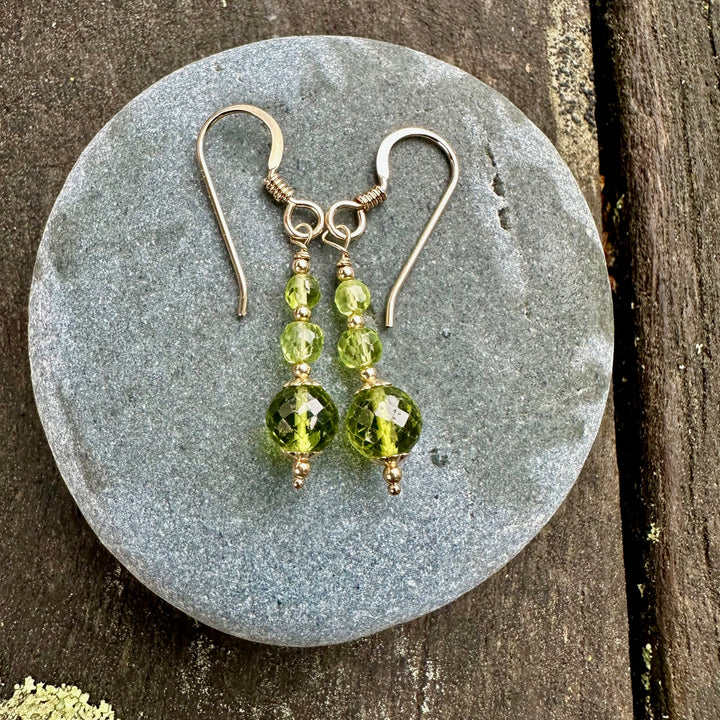 3 tier peridot earrings