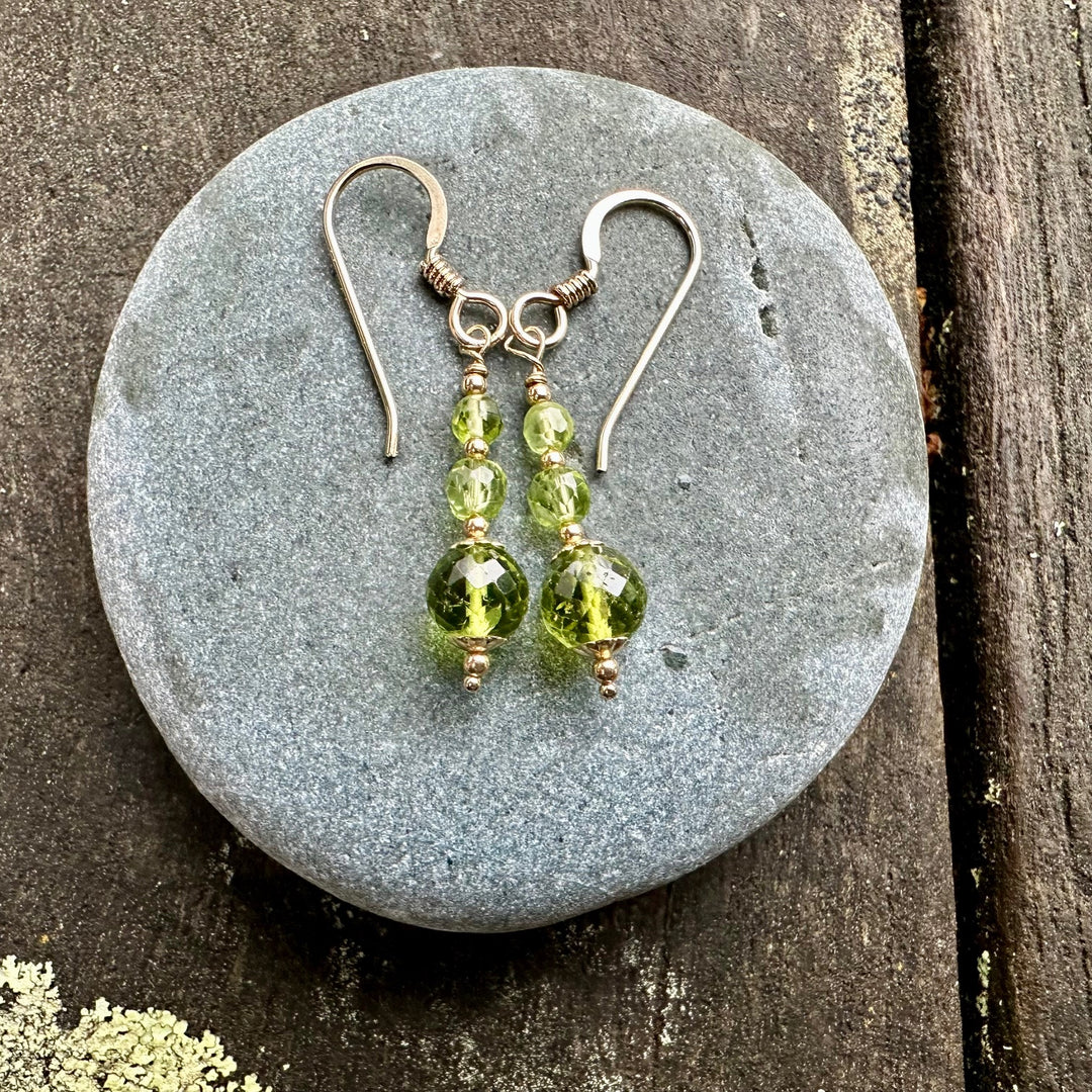 3 tier peridot earrings