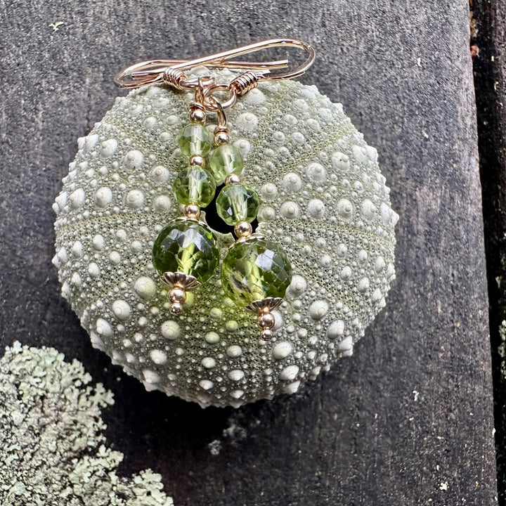 3 tier peridot earrings