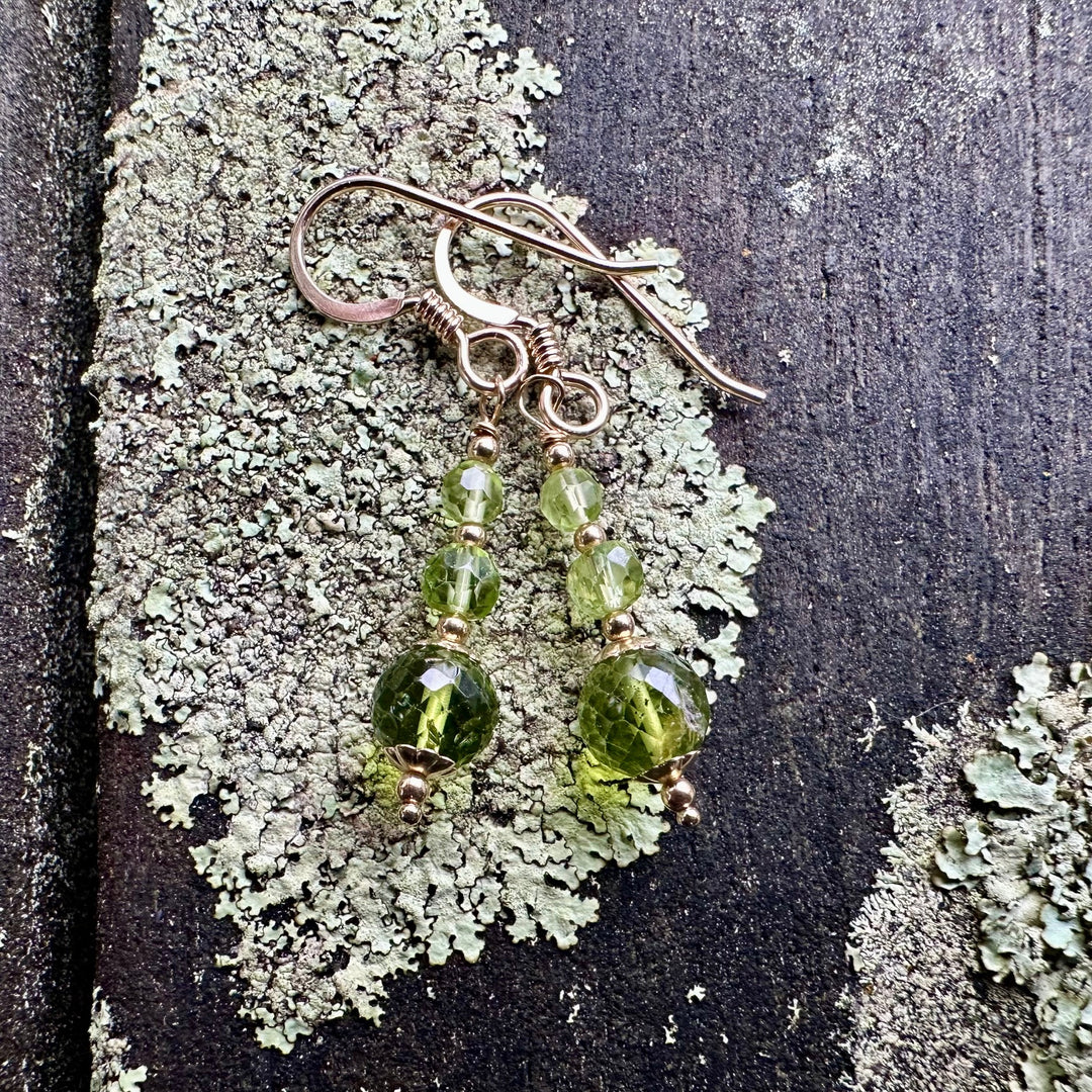3 tier peridot earrings