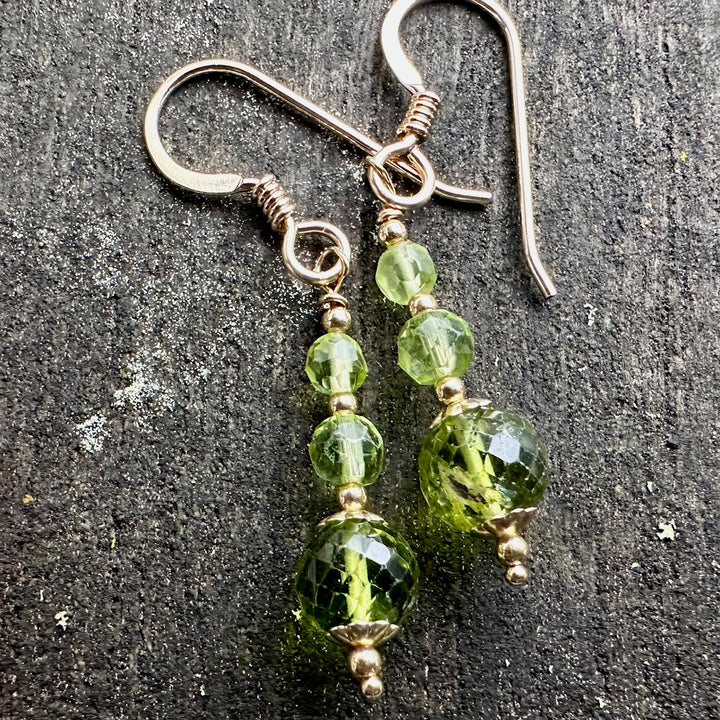 3 tier peridot earrings