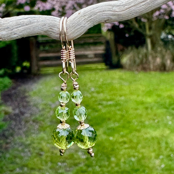 3 tier peridot earrings