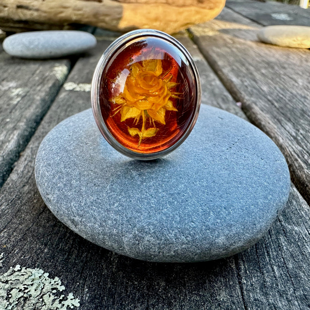 Baltic amber ring