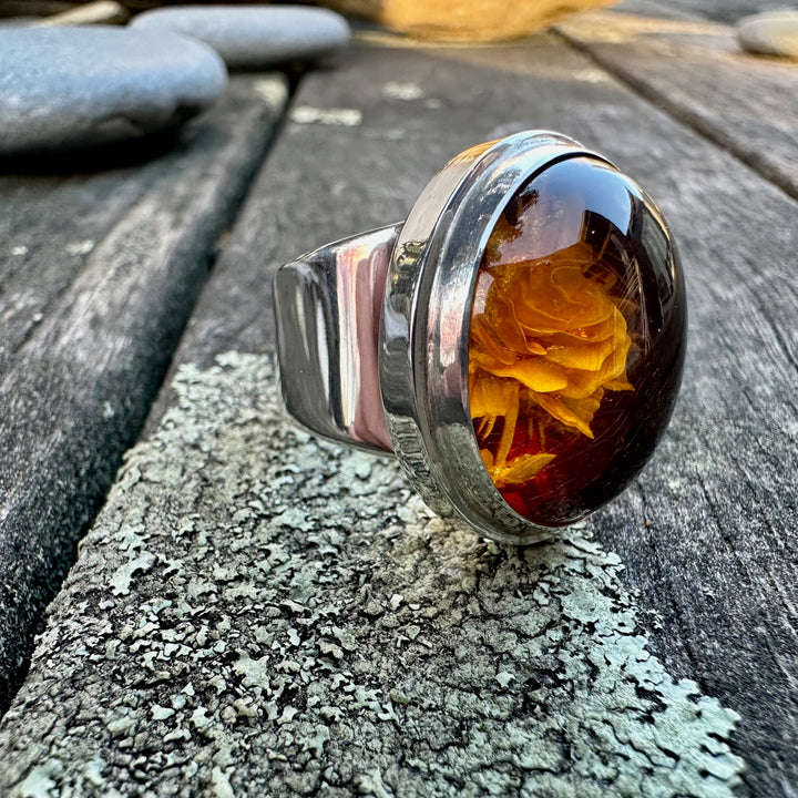 Baltic amber ring