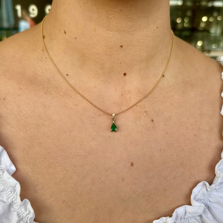 Brazilian emerald & diamond pendant
