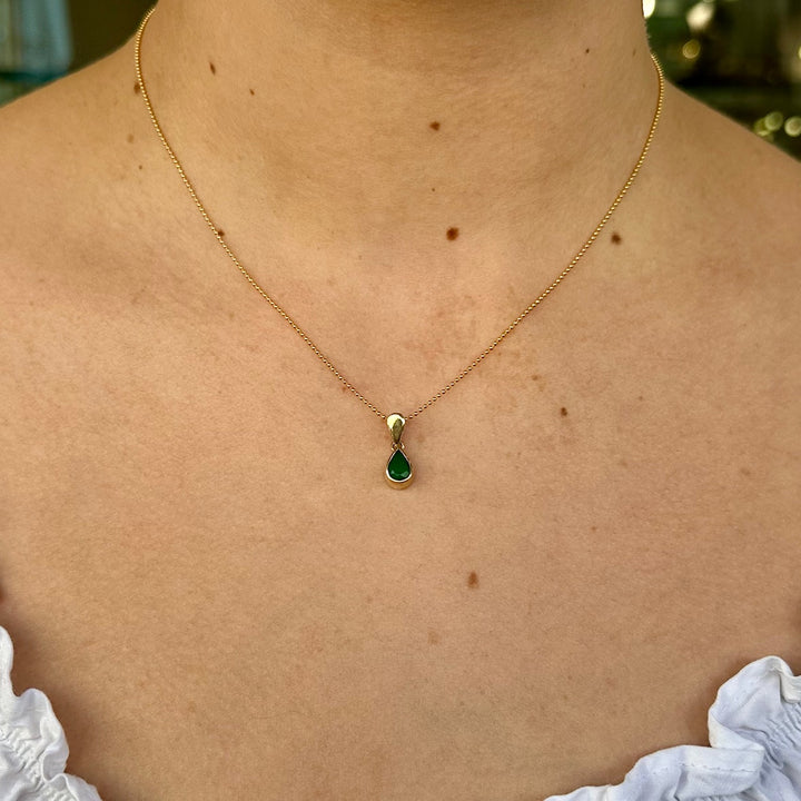 Wee Brazilian emerald drop pendant