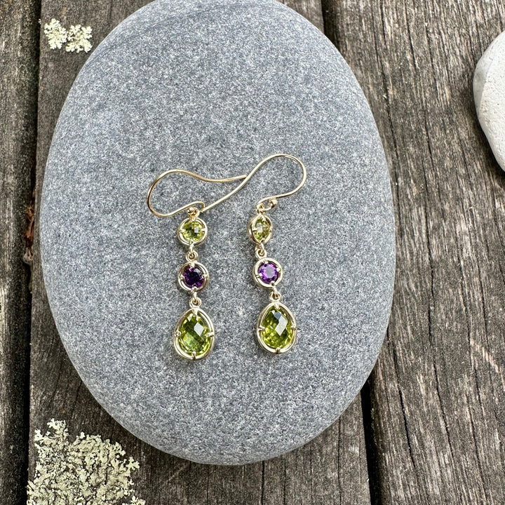 amethyst & peridot earrings