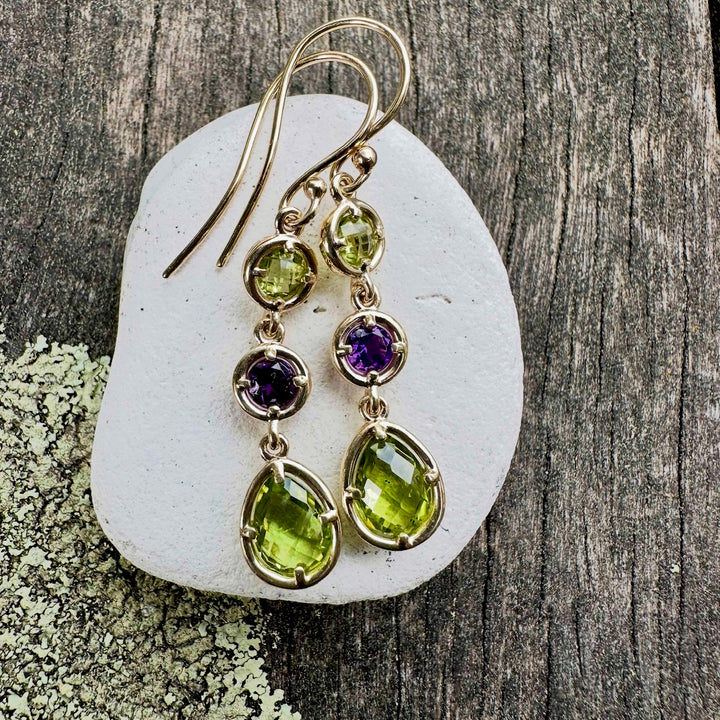 amethyst & peridot earrings