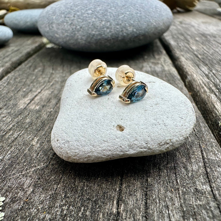 Madagascar sapphire studs