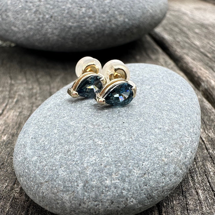 Madagascar sapphire studs