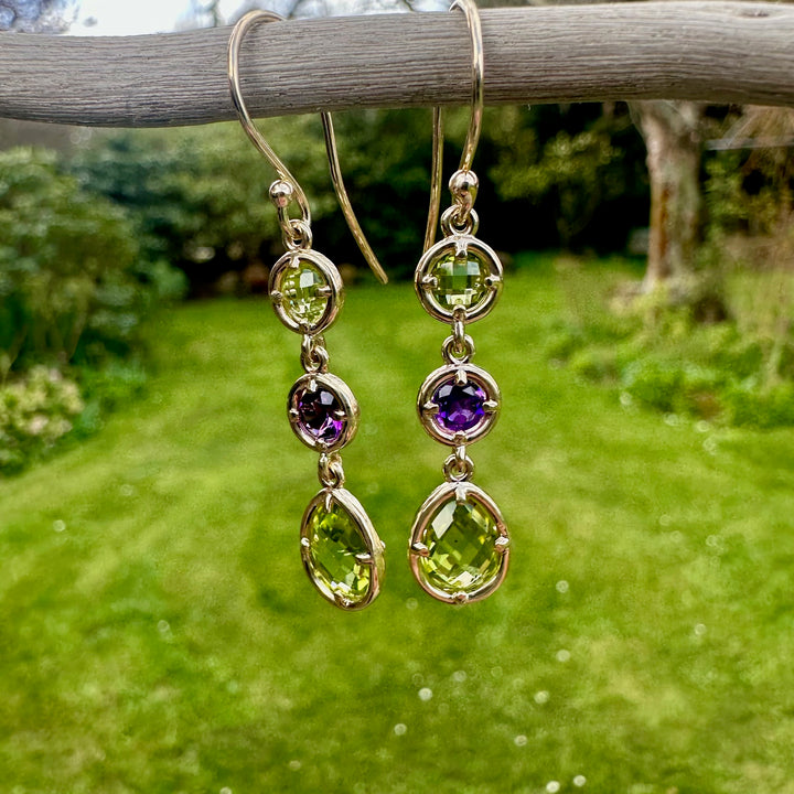 amethyst & peridot earrings