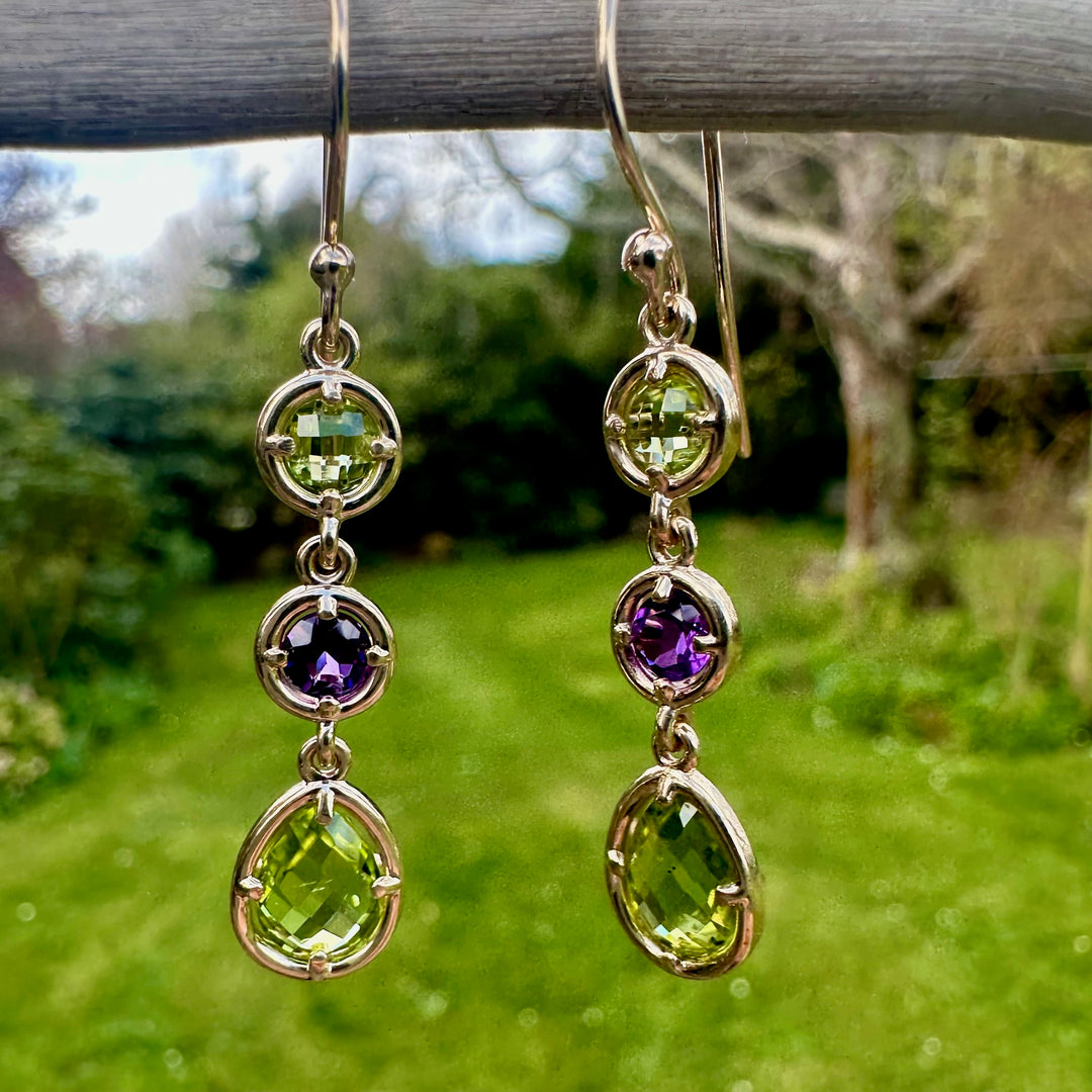 amethyst & peridot earrings