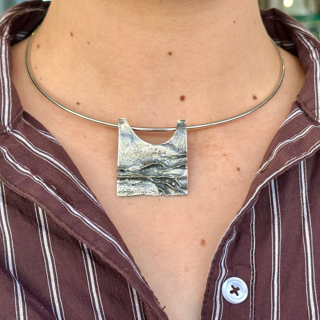 Vintage Danish Sterling silver pendant necklace