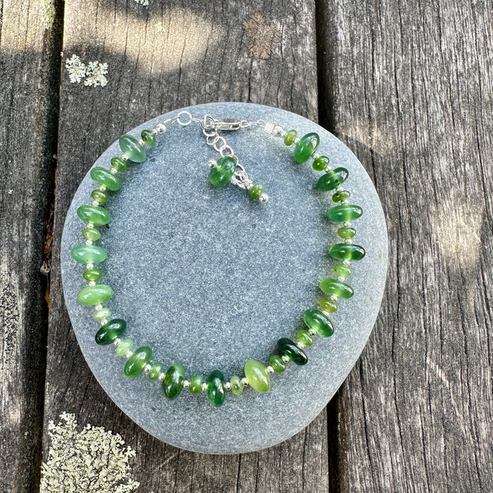 Siberian jade rondel bracelet
