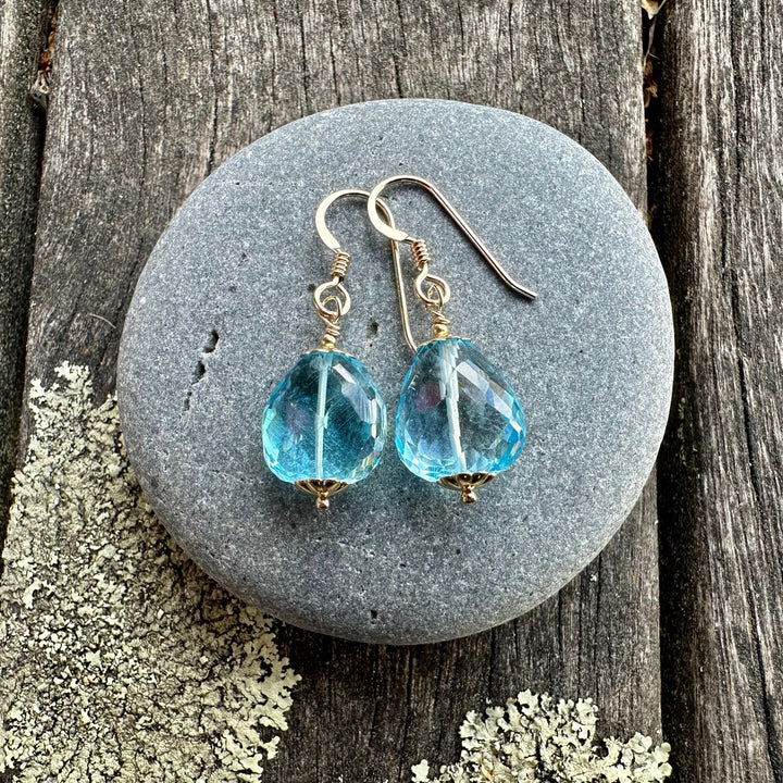 Swiss blue topaz earrings