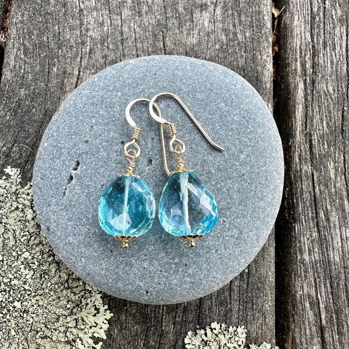 Swiss blue topaz earrings