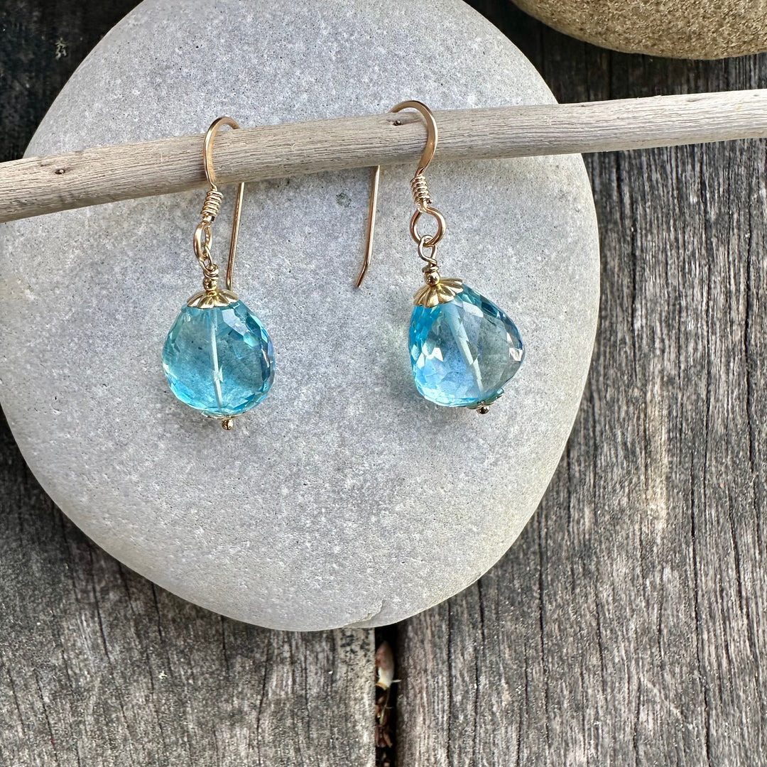 Swiss blue topaz earrings