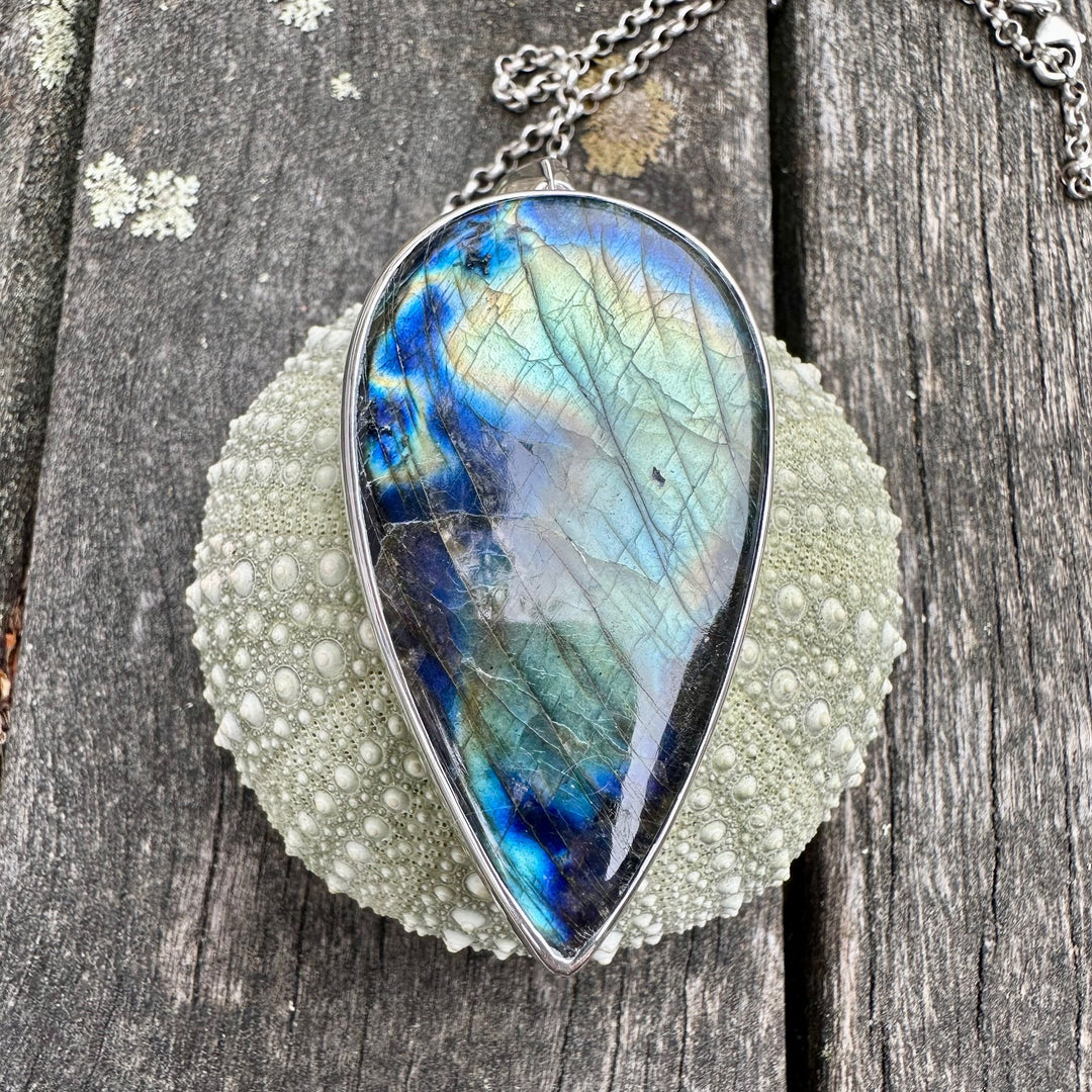 Huge labradorite pendant