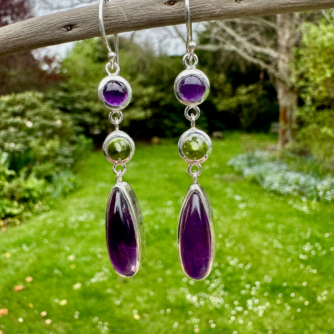 Amethyst & peridot earrings
