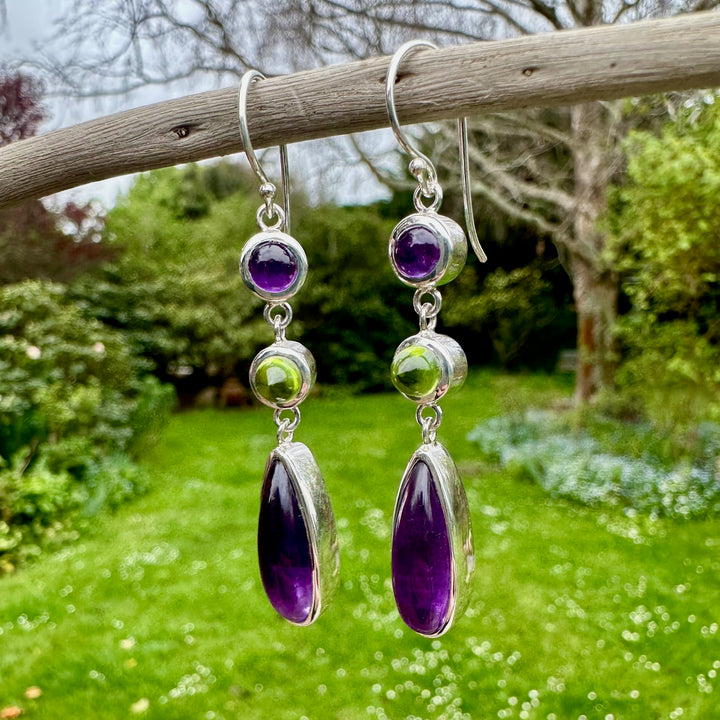 Amethyst & peridot earrings