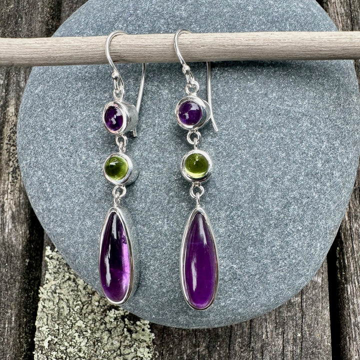 Amethyst & peridot earrings