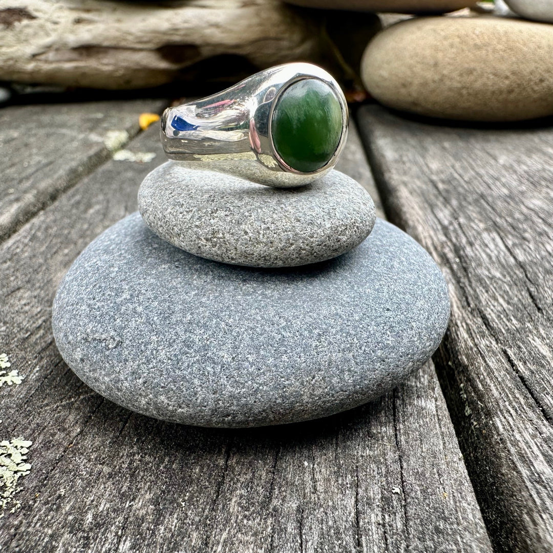 Marsden Flower greenstone signet ring