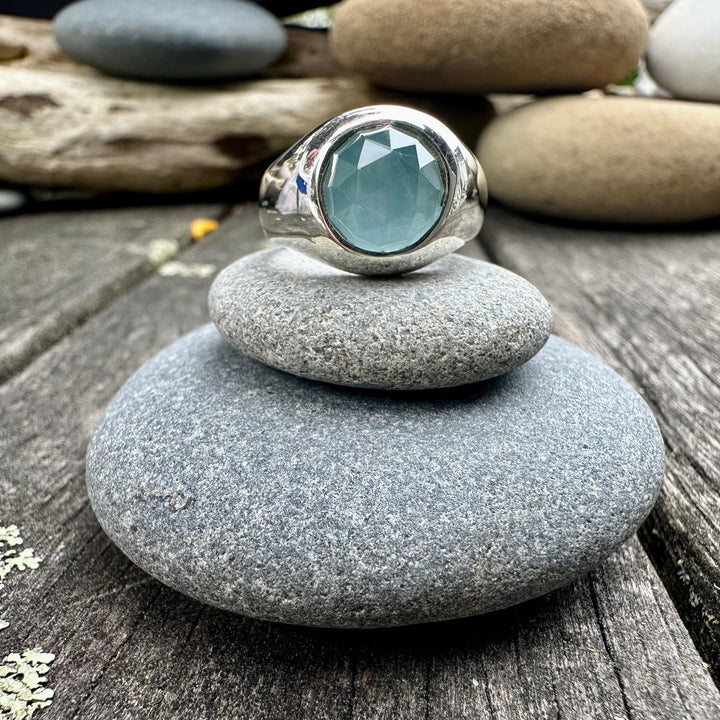 Aquamarine signet ring