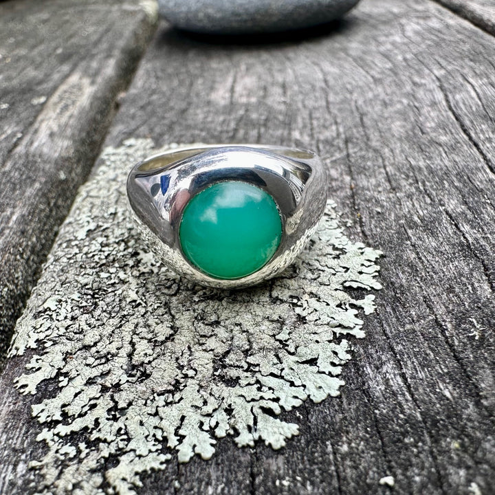 Crysoprase signet ring